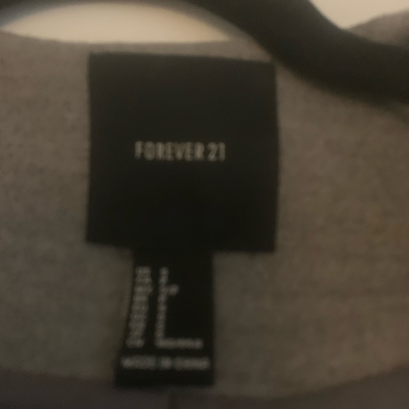 Forever 21 collarless grey overcoat - Picture 3 of 6